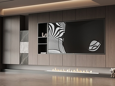 现代极简电视背景墙