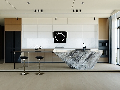 现代极简开放式厨房