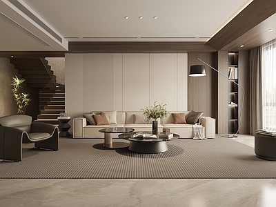 现代简约挑空客厅