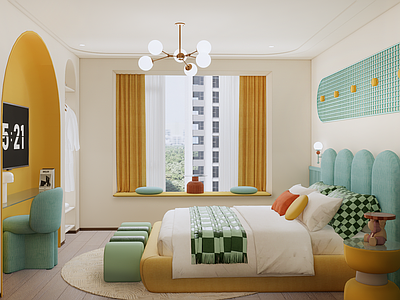 现代通用儿童房 儿童房 通用儿童房 几何风儿童房 风儿童房