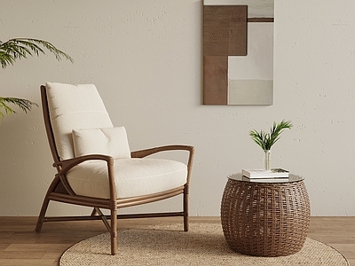 奶油风单人沙发 休闲椅