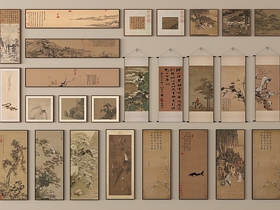 新中式字画 新中式禅意挂画 字画 国画  装饰画 山水画 宋式挂画