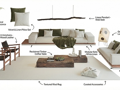 中古客厅软装搭配 沙发 实木茶几 实木单椅