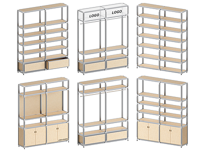 现代简约货架 铝型材展柜展架 零售店铺陈列柜 文创商品展示架 快闪店模块化货架