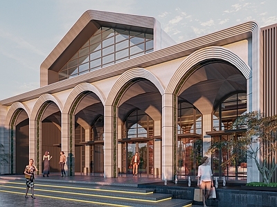 新古典主义售楼处建筑 现代售楼处 现代社区入口