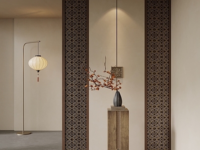 新中式玄关 玄关 隔断