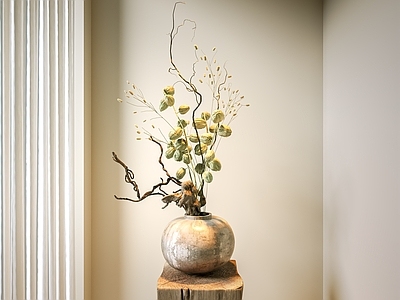 侘寂花瓶 花瓶  中古花艺盆景 陶罐花瓶  干枝花艺 装饰摆件