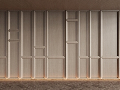 奶油风护墙板 现代护墙板 木饰面护墙板 背景墙