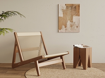 原木风单人沙发 休闲椅