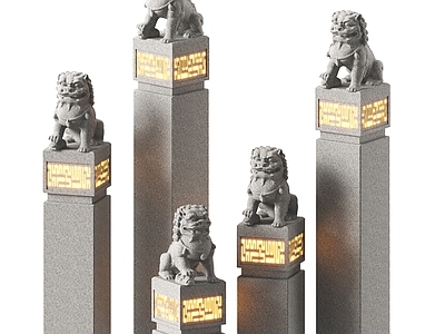 新中式景观柱 中式景观柱头
