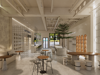 奶油风咖啡厅 咖啡厅 饮品店 奶茶店