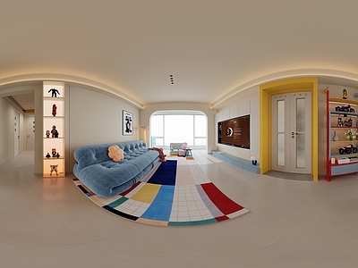 奶油风大平层客餐厅