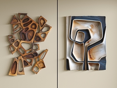 现代艺术装置挂件 现代墙饰 中古墙饰 立体墙饰 墙饰挂件 抽象立体墙饰