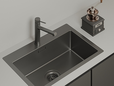 极简厨房用品组合 现代不锈钢水槽 厨房洗手池 台下洗菜盆 不锈钢洗手池 嵌入式单槽