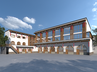 新中式其他商业建筑 民宿窑洞 新中式民宿