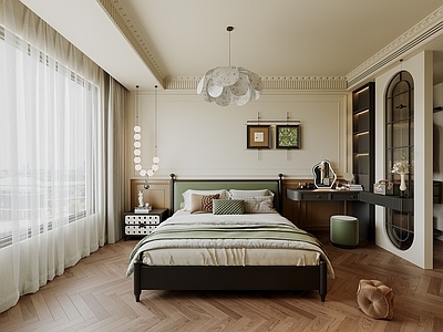 中古风主卧 法式客餐厅 复古客餐厅