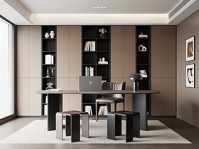 现代极简书房 书桌椅