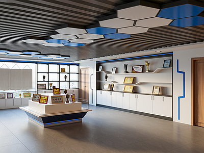 现代简约企业文化展厅 现代荣誉墙