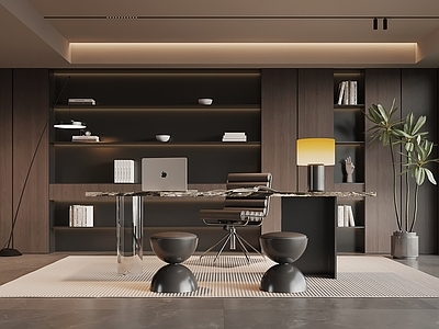意式极简书房