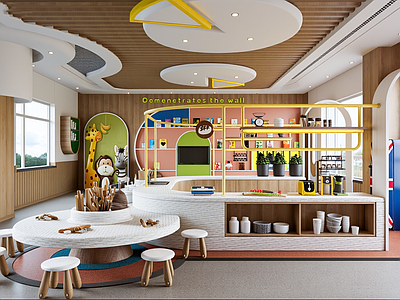 童趣风幼儿园内部 现代幼儿手工坊