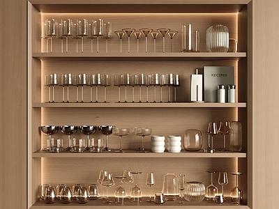 原木极简酒具 酒水酒具 玻璃杯酒杯 杯子 水壶 餐具摆件