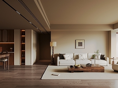 奶油风大平层客餐厅