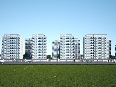 现代极简小高层住宅楼