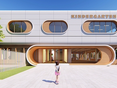 现代简约幼儿园 幼儿园 未来感 现代时尚 科技感 体块咬合