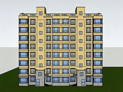 现代主义小高层住宅楼