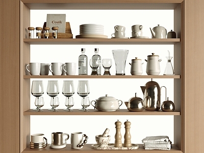 原木极简厨房用品组合 餐具摆件 茶具茶壶 酒具酒杯 咖啡杯马克杯 碗筷盘子