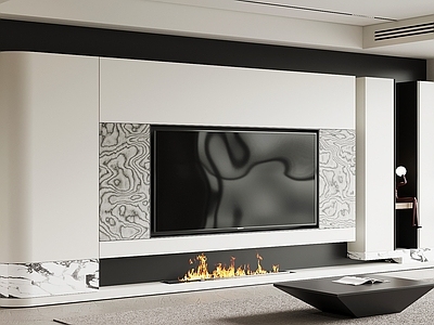 意式极简电视背景墙