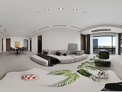 现代极简大平层客餐厅