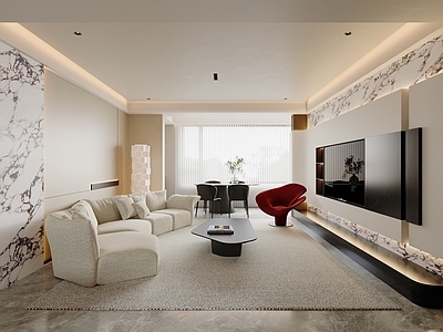 现代简约大平层客餐厅