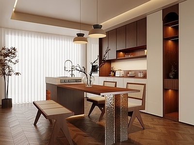 中古风岛台餐厅