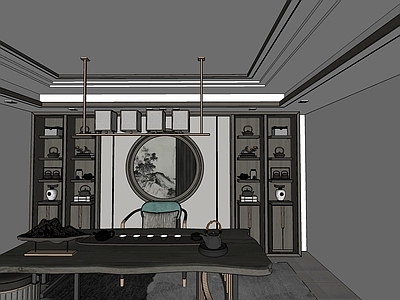 新中式茶室 室内 茶室