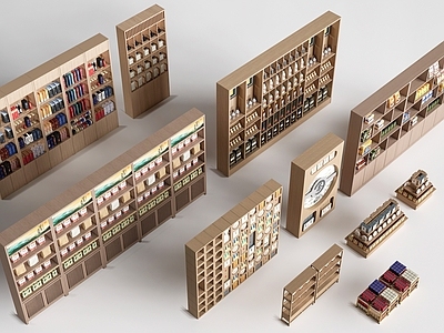 原木风货架 现代货架 货柜 文创展架  超市货架