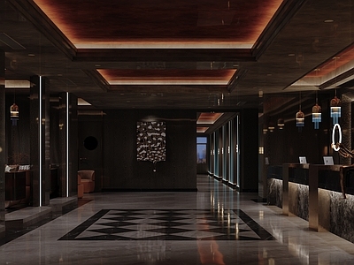 现代轻奢酒店走廊