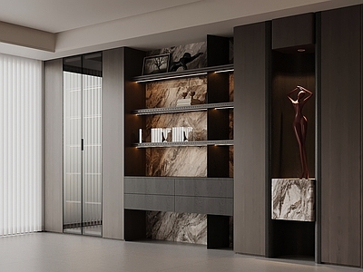 意式极简开放式书房 书柜