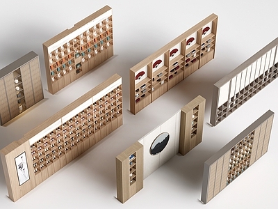 新中式货架 现代货架 货柜 文创展架 超市货架