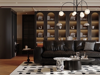 法式复古大平层客餐厅