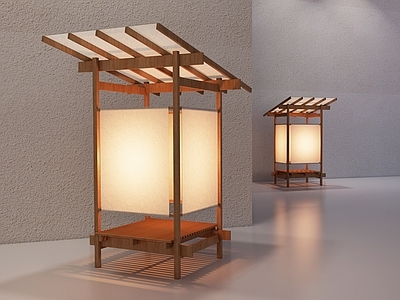 日式落地灯 木屋造型落地灯 木屋艺术落地灯 木屋中古风灯具 木屋造型灯具 木屋布艺落地灯