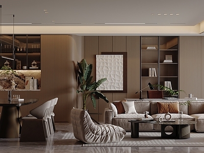 现代简约大平层客餐厅