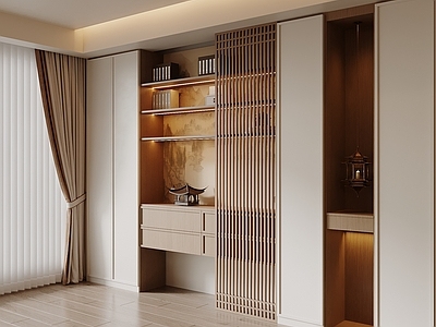 新中式宋式书房 书柜