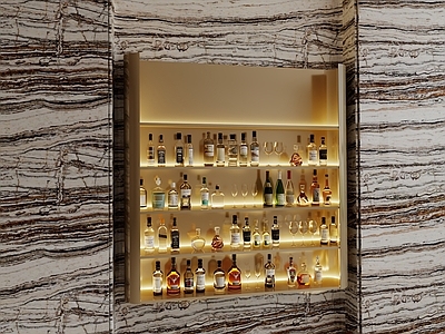 奶油风酒柜 现代酒柜