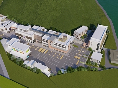 现代主义鸟瞰规划 厂房改造 科创园 创业园 特色商业 网红打卡地