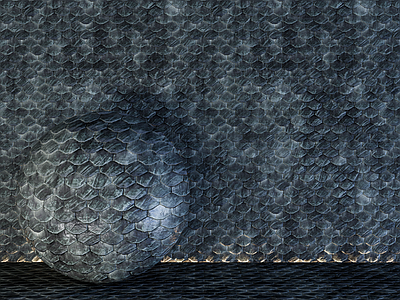 暗黑侘寂风其他材质 深青色鱼鳞瓦