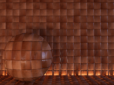 侘寂风砖 砖红色方格砖