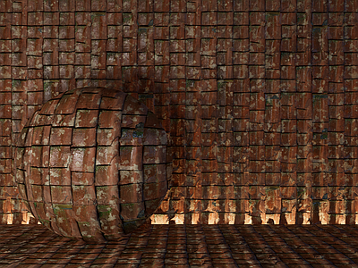 复古其他材质 红砖凹凸纹理瓦