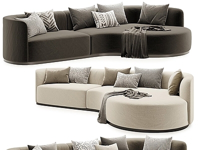 现代简约弧形沙发