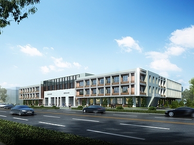 现代主义产业园办公楼 学校 产业园 办公楼